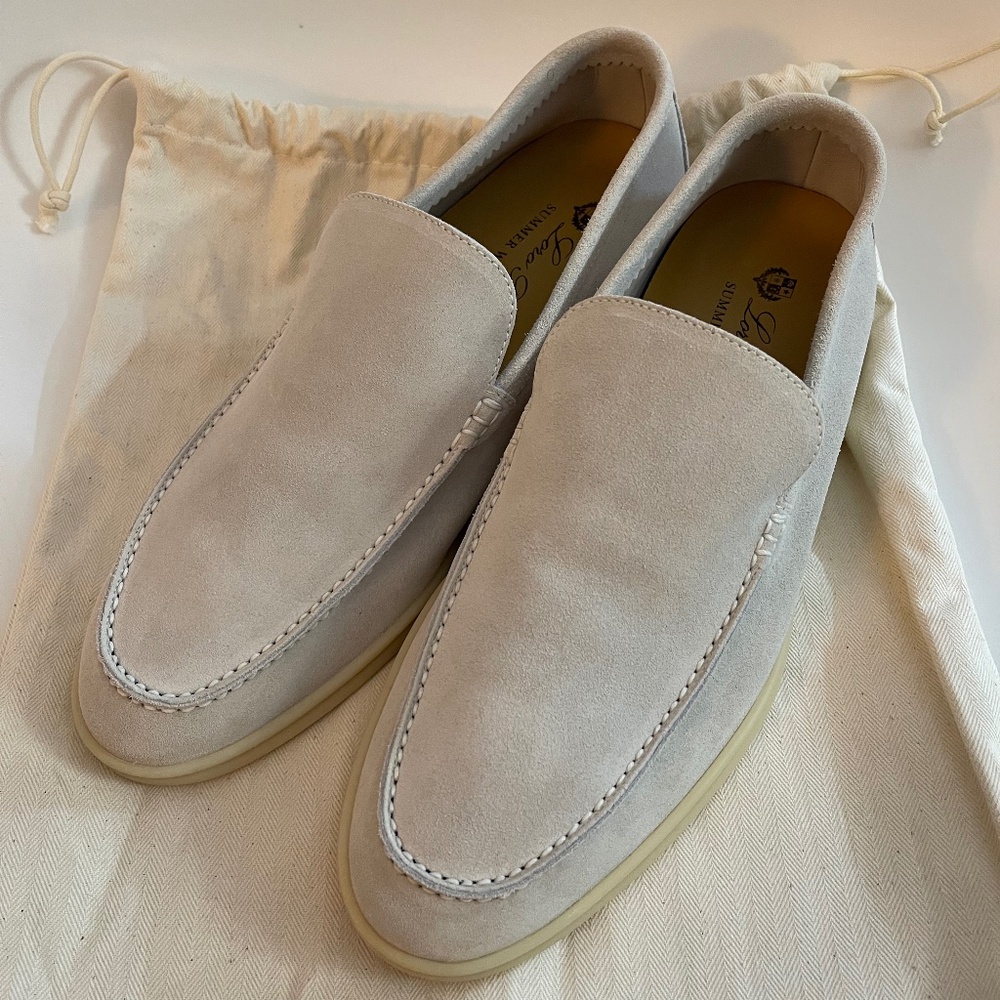 Loro Piana Summer Walk Suede Loafers – Size EU 41,5/US 8.5 – With Dust Bag